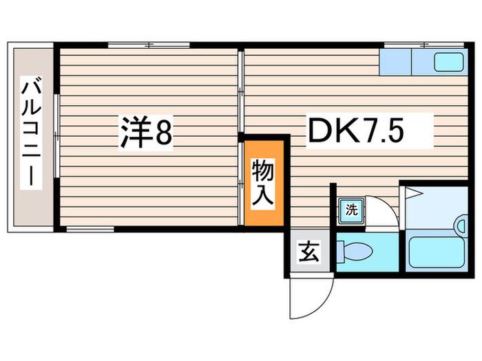 ハイムアーキテクチャー(1DK/2階)の間取り写真