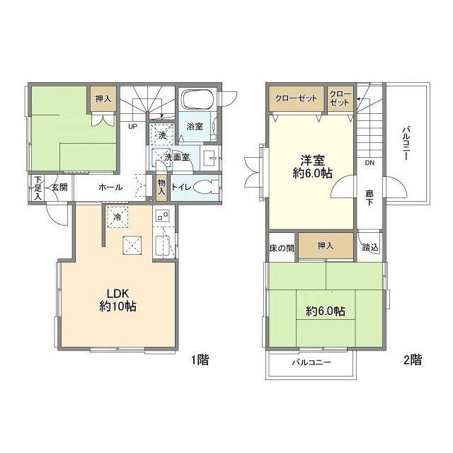 篠原西町(3LDK/1階)の間取り写真