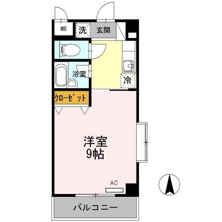 アルカコンネ大工(1K/2階)の間取り写真