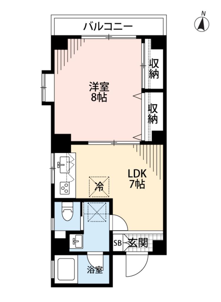 ラフィネ小石川(1LDK/3階)の間取り写真