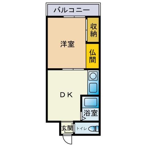 第2アベニュー(1DK/3階)の間取り写真