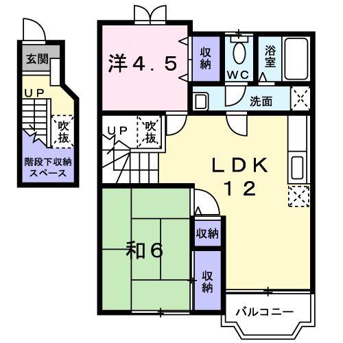 メゾン・ド・NANA(2LDK/2階)の間取り写真