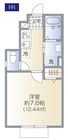 CS GARDEN花小金井(1K/1階)の間取り写真