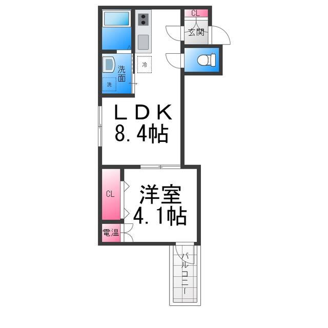 アトムハウス III号館(1LDK/3階)の間取り写真
