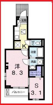 エムエスシーガーデン(1SK/1階)の間取り写真