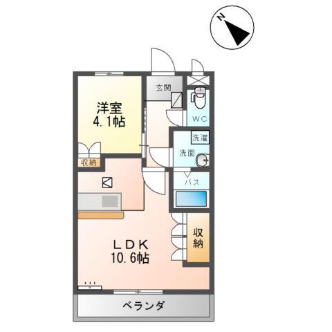 グランピュア(1LDK/1階)の間取り写真