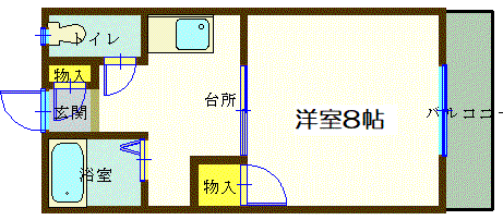 アメニティタカヤマ(1K/2階)の間取り写真