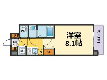 ルモンド甲子園(1K/4階)の間取り写真