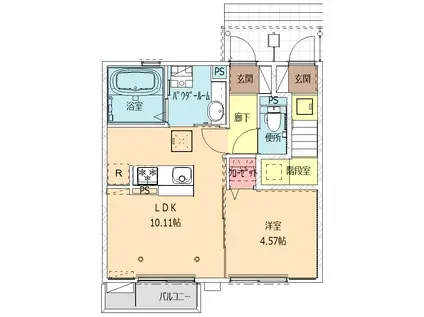 アリビオ(1LDK/1階)の間取り写真