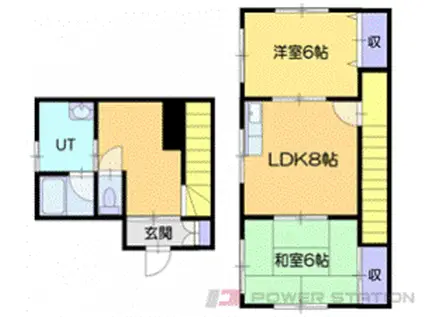 グリーンコーポII(2DK/1階)の間取り写真