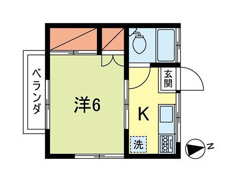MAISON DE BLANC(1K/1階)の間取り写真