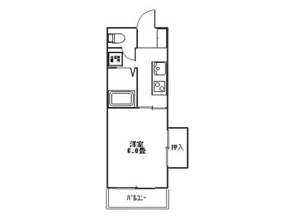 第二マルトミ荘(1K/2階)の間取り写真