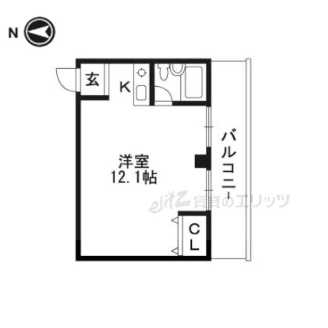 ブードワールマンション(ワンルーム/3階)の間取り写真