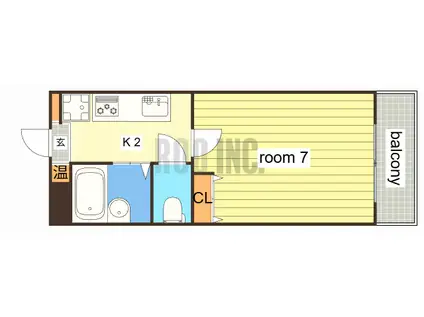 雅ガーデンハイツ(1K/2階)の間取り写真