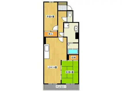 東昭ビル(2LDK/3階)の間取り写真