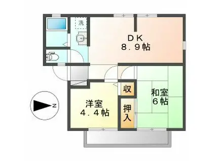 WING.N(2LDK/1階)の間取り写真