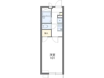 レオパレス喜多I(1K/2階)の間取り写真