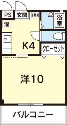 三成ビル(1K/3階)の間取り写真