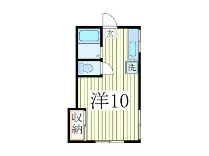 ベルメゾン南柏(ワンルーム/2階)の間取り写真