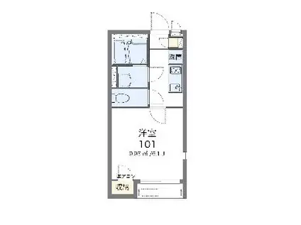 シャトル杉田VI(1K/1階)の間取り写真