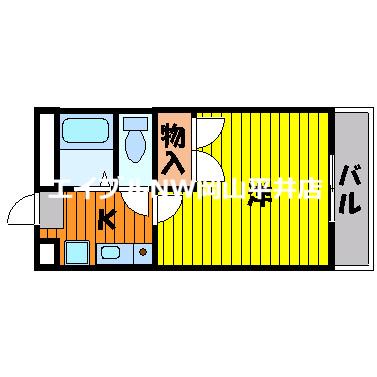 フローラ芥子(1K/2階)の間取り写真