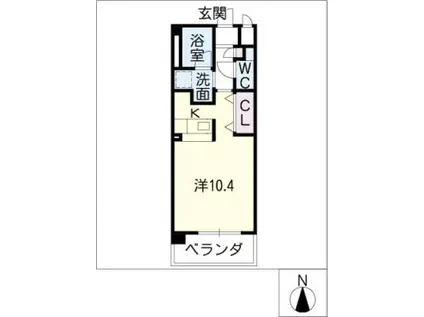 GRAN DUKEII(ワンルーム/2階)の間取り写真