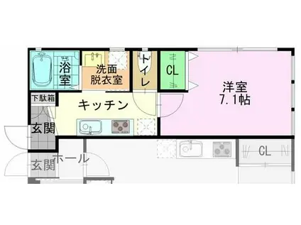 スノードロップ(1K/2階)の間取り写真