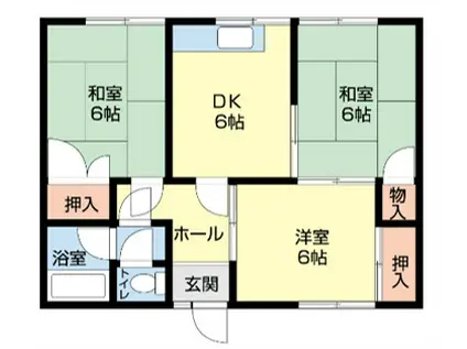 ロイヤルハイツ京町(3DK/1階)の間取り写真
