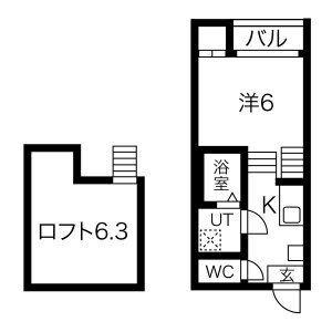 フォルトゥーナ中村 (1K/2階)の間取り写真