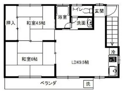 八雲ハイツ(2LDK/2階)の間取り写真