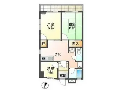 花園ハイツ(3DK/3階)の間取り写真