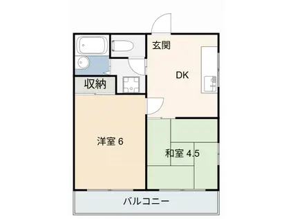 第2犬飼コーポ(2DK/3階)の間取り写真