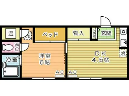 コーポあけみ(1DK/4階)の間取り写真