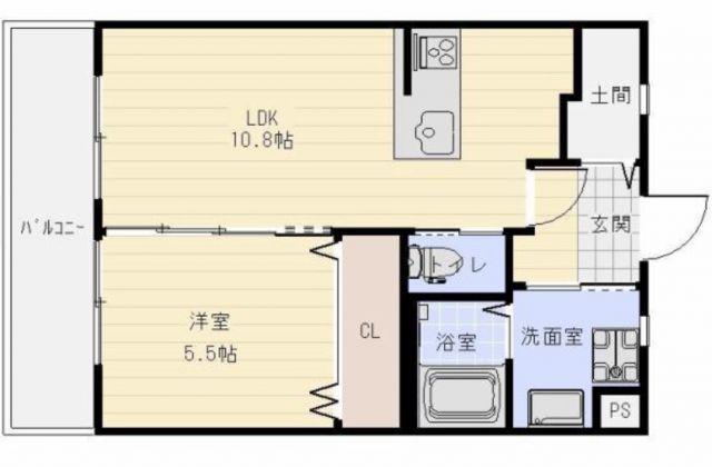 GRANDALE(1LDK/3階)の間取り写真
