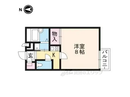 レオパレス山科椥辻(1K/1階)の間取り写真