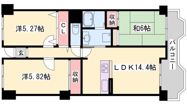シャトー ブランシェ(3LDK/10階)の間取り写真