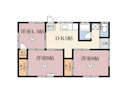 ピコブランド(3DK/1階)の間取り写真