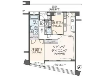 新百合ヶ丘パークハウスヒルズテラス(2LDK/2階)の間取り写真