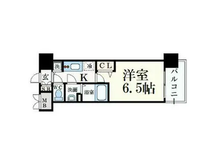 プレサンス名古屋STATIONサティナ(1K/7階)の間取り写真