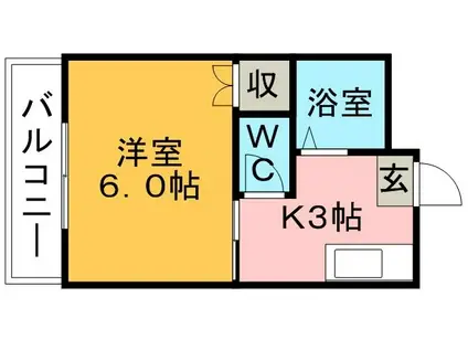 コーポアセッツ38(ワンルーム/2階)の間取り写真