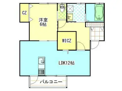 サンエイトII(1LDK/1階)の間取り写真