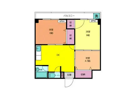 アリュール船小路(3DK/3階)の間取り写真