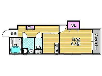 アグローリ駒ヶ林(1K/1階)の間取り写真