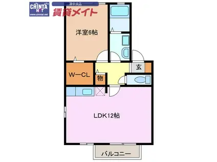 HERITAGE AI 3(1LDK/2階)の間取り写真