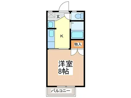 コーポアオキ(1K/2階)の間取り写真