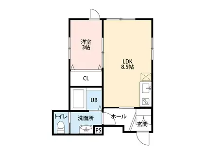 PRESTIA II(1LDK/1階)の間取り写真