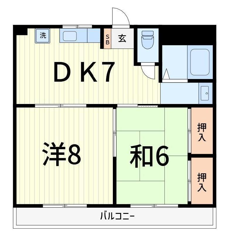 GYマンション(2DK/2階)の間取り写真