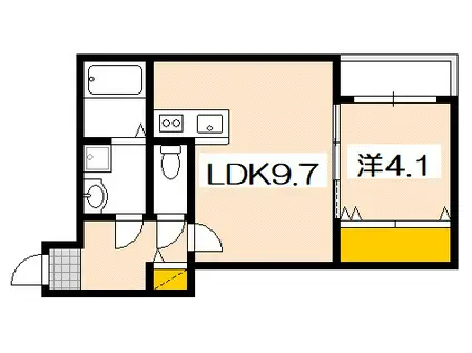 メゾンクレール地御前(1LDK/1階)の間取り写真
