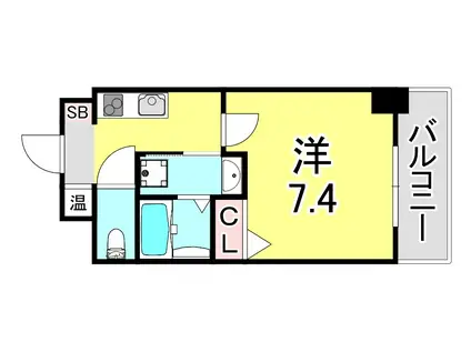 メインステージ須磨(1K/3階)の間取り写真
