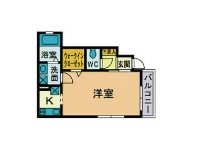 本厚木ヒルズIIDAIII(1K/1階)の間取り写真